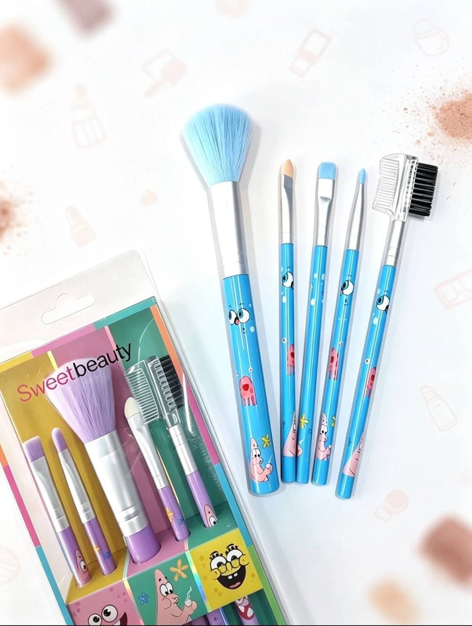 Set de 5 Brochas de Maquillaje Bob Esponja – Sweet Beauty