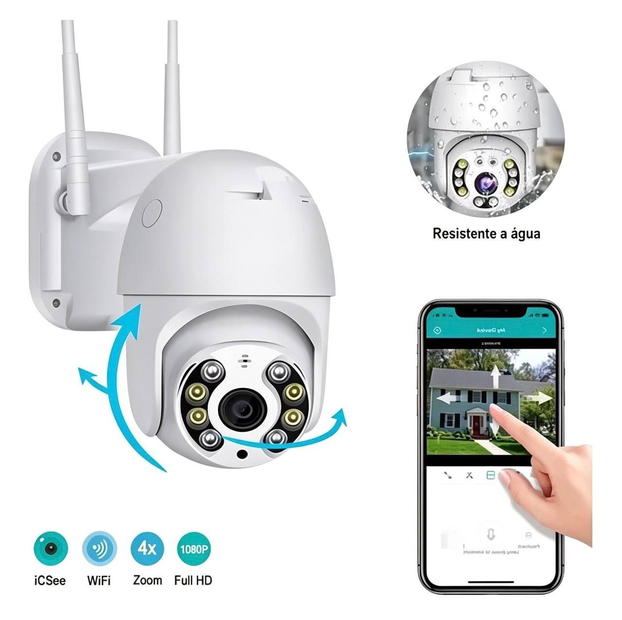 Cámara de Seguridad IP66 WiFi 1080P HD 