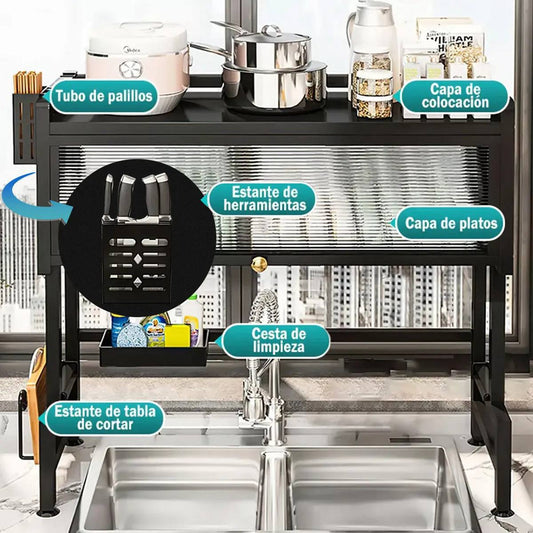 Platera de dos pisos dos  con vitrina