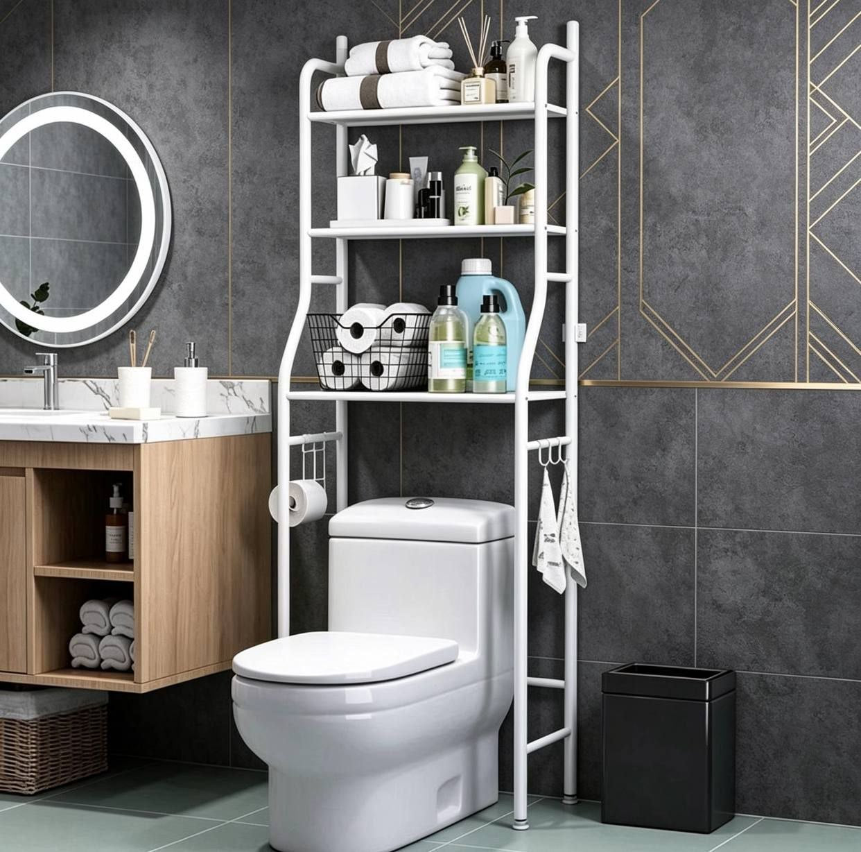 Organizador Multinivel para Baño sobre Inodoro