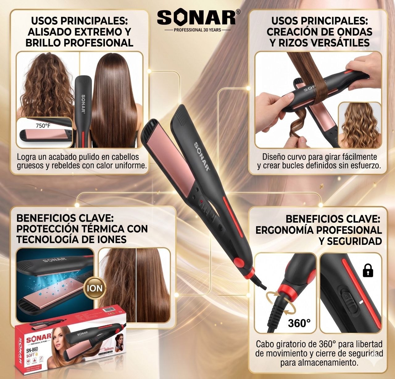 La plancha profesional SONAR SN-860