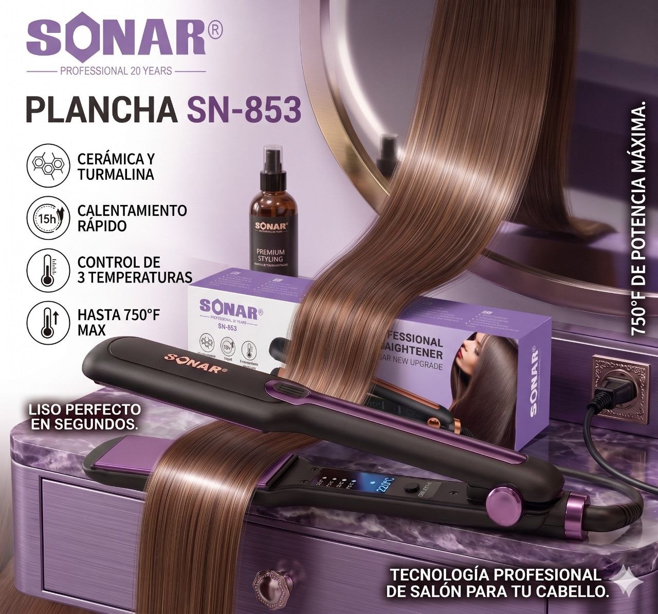 plancha profesional Sonar SN-853.