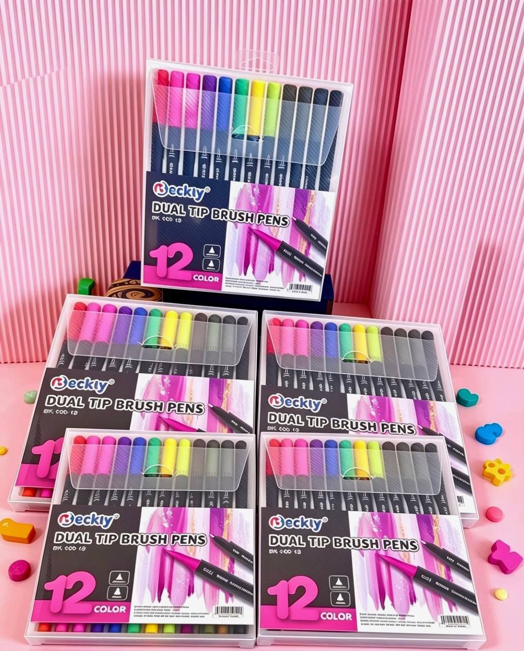MARCADORES DUAL TIP BRUSH DOBLE PUNTA 12 UNIDADES