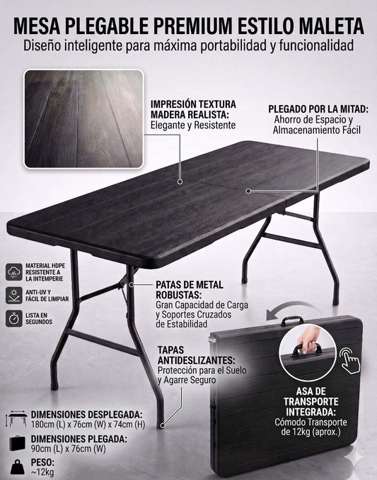 MESA PLEGLABLE NEGRA