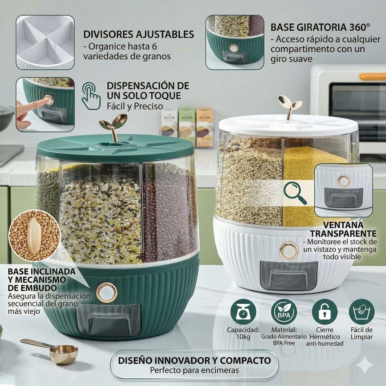 DISPENSADOR DE GRANO 10 KG  3807