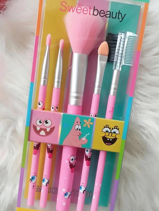 Set de 5 Brochas de Maquillaje Bob Esponja – Sweet Beauty