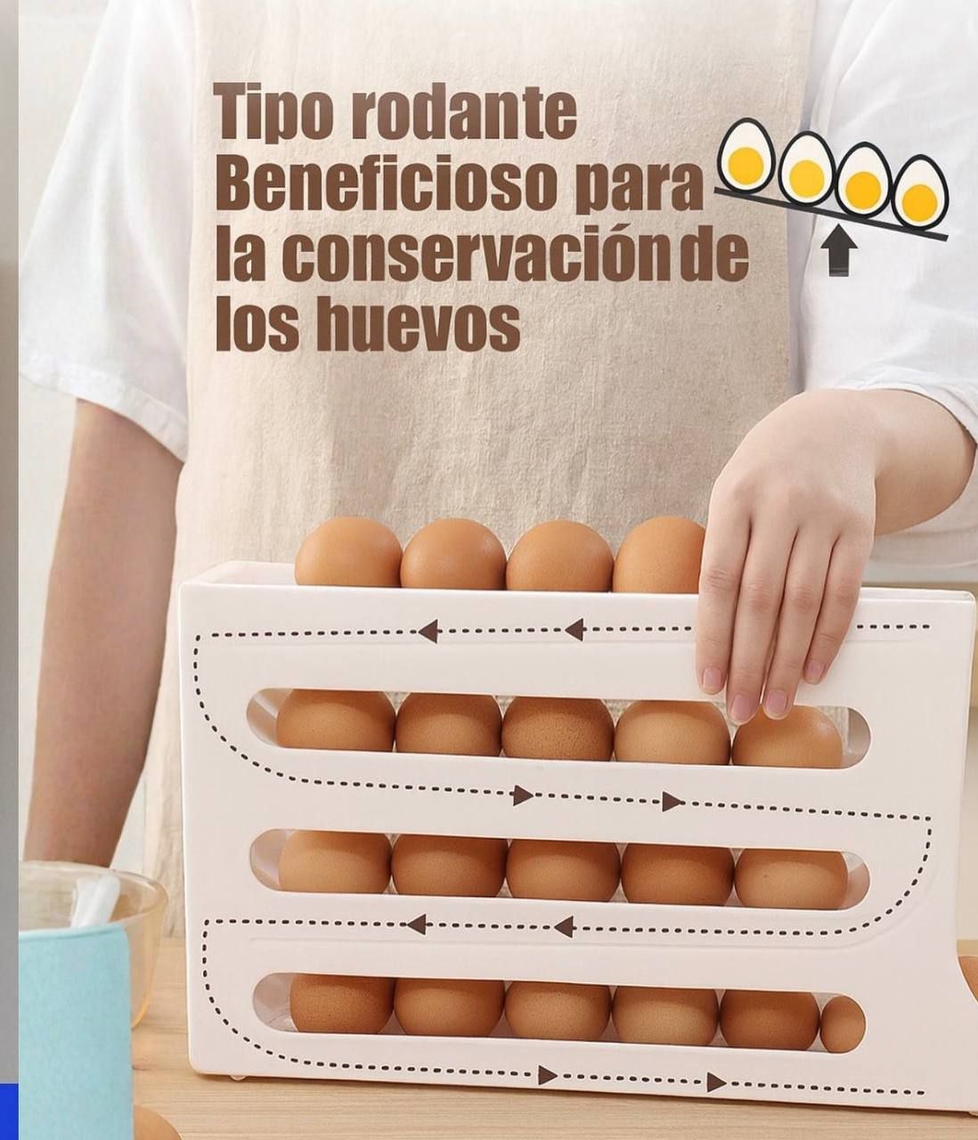 Organizador Automático para Huevos – Escalera Deslizante