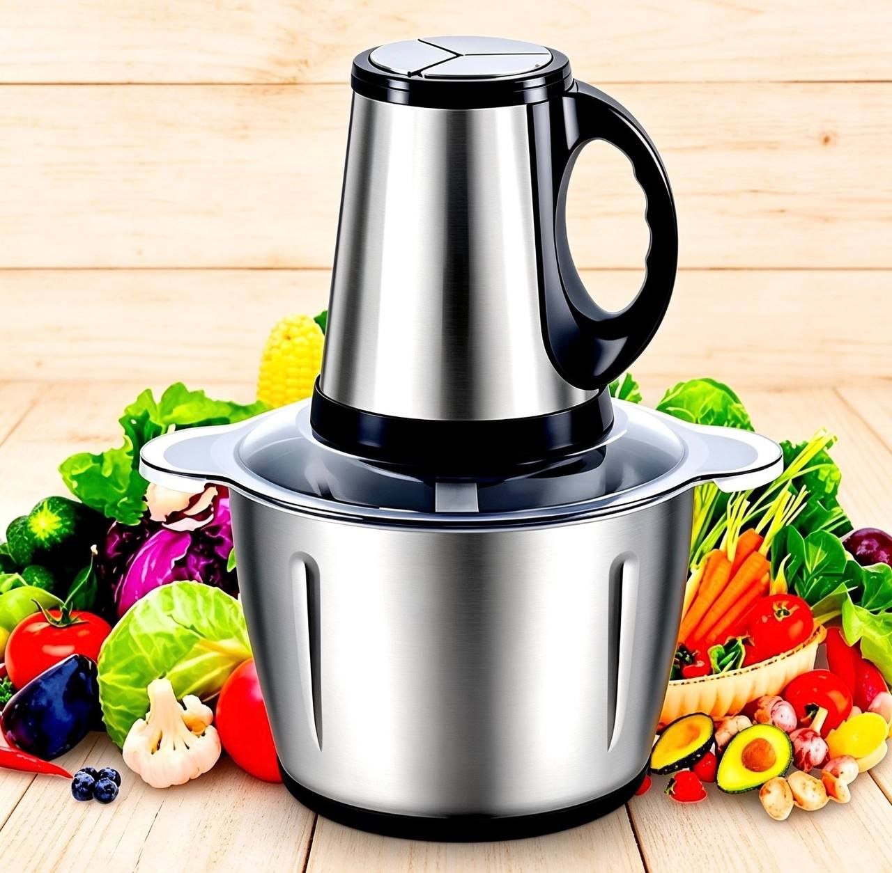 Picadora Eléctrica de Alimentos en Acero Inoxidable
