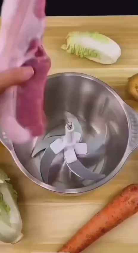 Picadora Eléctrica de Alimentos en Acero Inoxidable